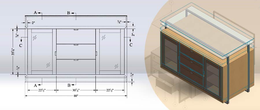 Furniture Drawings for Desk